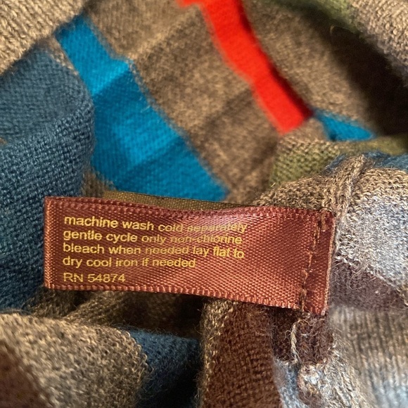 The Limited Merino Wool L/S Fine Gauge Sweater Grey Multi Color V Neck M - Picture 8 of 9